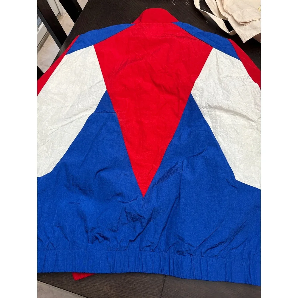 Forever 21 PONY Mens Colorblock Windbreaker Jacket Red Blue‎ White Large